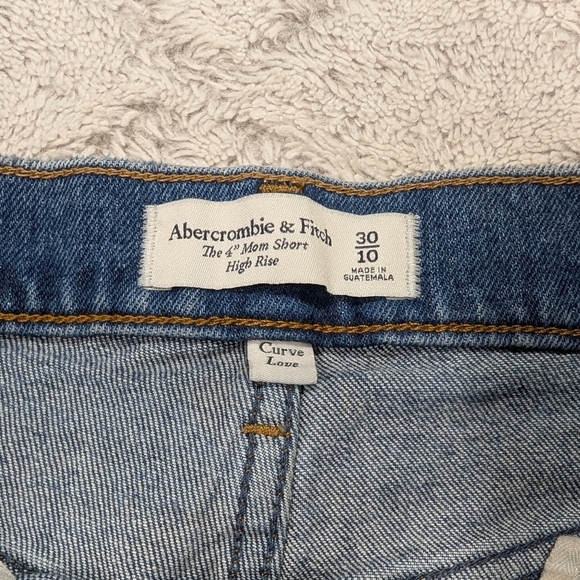 Abercrombie & Fitch Shorts Womens 30 Blue High Rise Mom Distressed 4” Cutoff - Picture 5 of 7